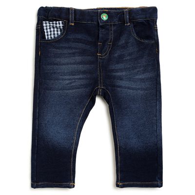Boys Dark Blue Long Knitted Trousers